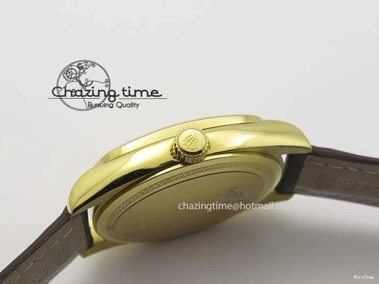 MiroTime 0328 Cellini Date YG White Numeral Dial On Brown Leather Strap A Affordable 3883